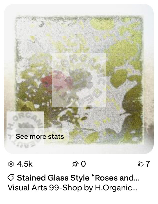 Stained Glass Style “Roses and branches”